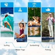 Topbuy 6' Surfboard Inflation-free Long Surfing Board with Safety Leash White