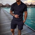 thumbnail image 5 of Playeras Para Hombre, Conjunto De Camiseta Y Pantalones Cortos De Manga Corta Para Hombre, Conjunto Deportivo Y De Ocio, Conjunto De Pantalones Cortos De Manga Corta De Talla Grande, 5 of 5