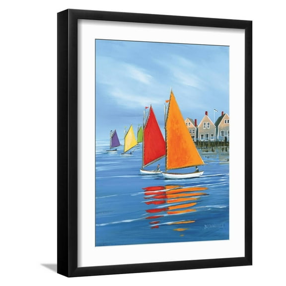 Art.com Marinerâ€™s Landing Art Print by Sally Caldwell Fisher, Black Frame Wall Art, 17" x 21"
