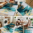thumbnail image 5 of 3'x5' Area Rugs, Abstract Teal Green Indoor Outdoor Area Rug for Living Room Bedroom, White Gold Textured Art Washable Bathroom Rugs Kitchen Floor Carpet Mats Home Decor Aesthetic, 5 of 8