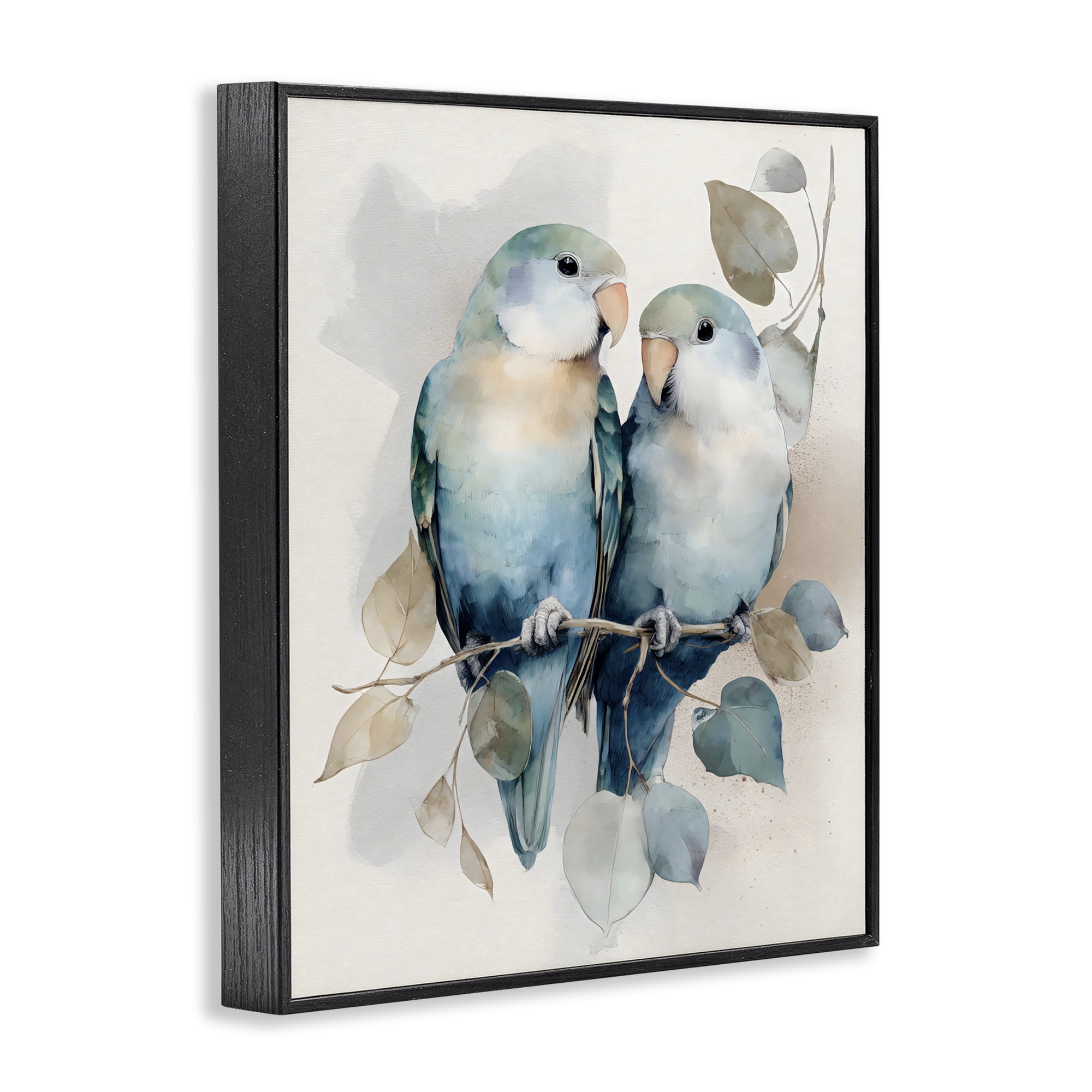 Stupell Industries Blue Bird Lovers Black Framed Giclee Art, design by Franklyn Gregory
