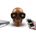 thumbnail image 3 of Apmemiss Bluetooth Speaker Clearance Portable Skeleton Skull Bluetooth Wireless Speaker 15W BT4.0 FM Radio Halloween Wireless Speaker Deal of the Day Clearance, Gold, 3 of 5