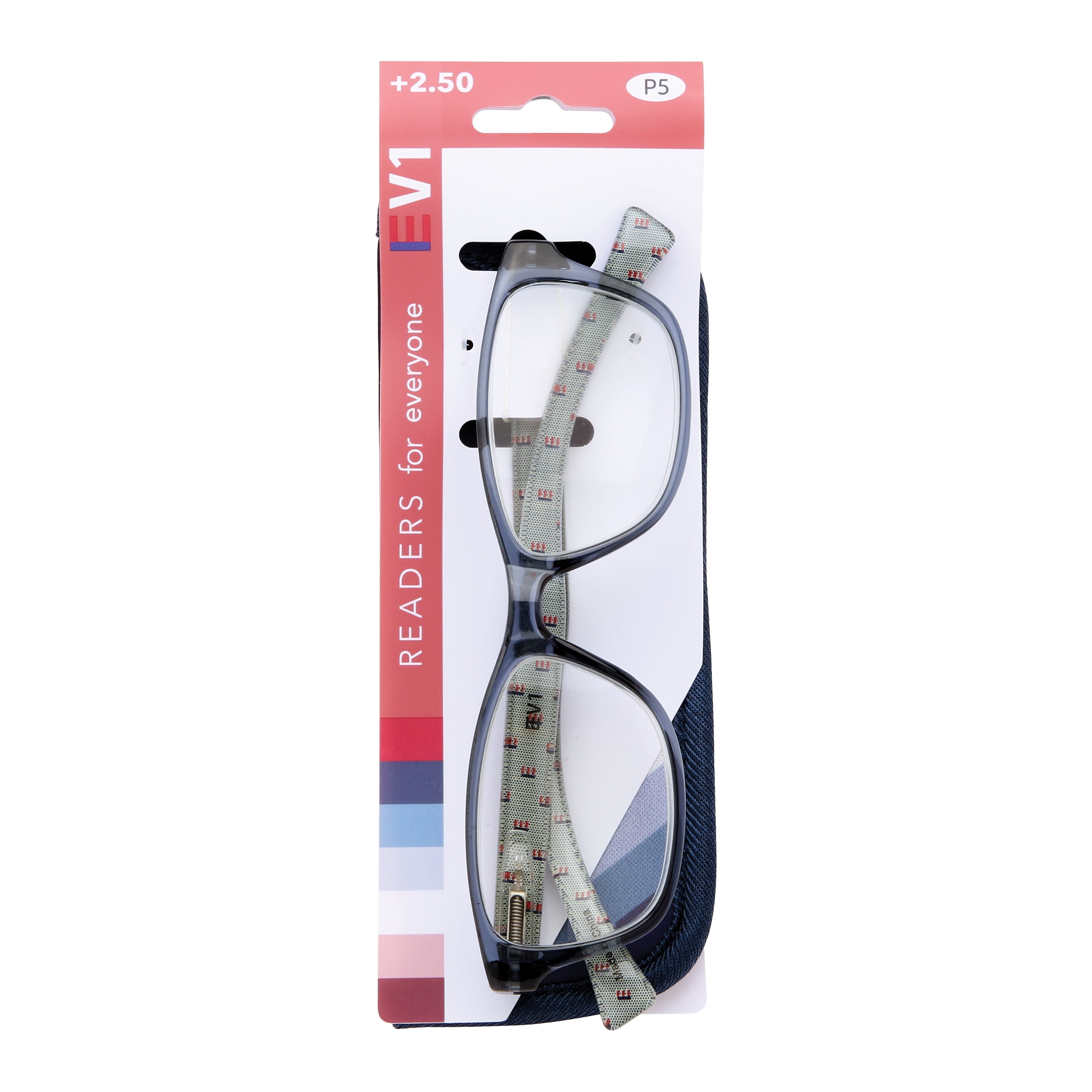 EV1 Nola Crystal Blue +2.50 Reading Glasses with Case