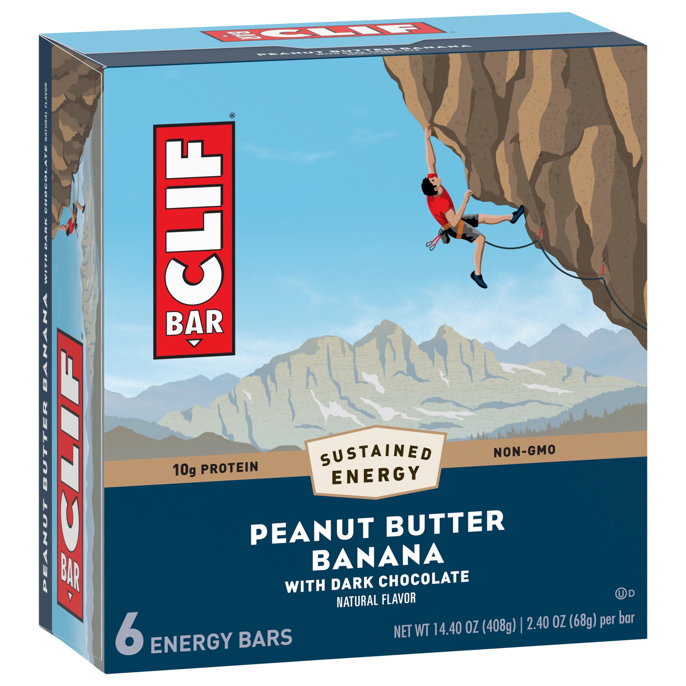 Clif Bar, Peanut Butter Banana, 6 Energy Bars, 2.4 Oz each