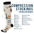 thumbnail image 2 of FORMRS Womens Knee High Socks Casual Long Thick Travel Daily Wear, 1 Pair, Cats Reading Pattern, 2 of 6