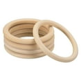 thumbnail image 1 of Unique Bargains 5Pack 100mm(4') Natural Wood Rings, 10mm Smooth Unfinished Wooden Circles, 1 of 7