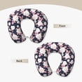 thumbnail image 3 of Xecao Leaves Flower Print Memory Foam Cervical Neck Pillow Versatile U-Shaped Pillows for Home,Office,Camping,Travelling,Soft Washable Cover, 3 of 8
