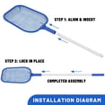 thumbnail image 5 of Swimming Pool Leaf Skimmer Net and Leaf Rake Net Set, Pool Net with Adjustable Aluminum Poles 4 Sections , Total Length 60", Debris Pickup Removal for Swimming Pools, Spas, Hot Tubs and Fountains, 5 of 7