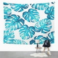 thumbnail image 2 of REFRED Blue Aloha Tropical with Exotic Palm Leaves Green Flora Beach Blossom Botanical Branch Classical Color Wall Art Hanging Tapestry Home Decor for Living Room Bedroom Dorm 60x80 inch, 2 of 2