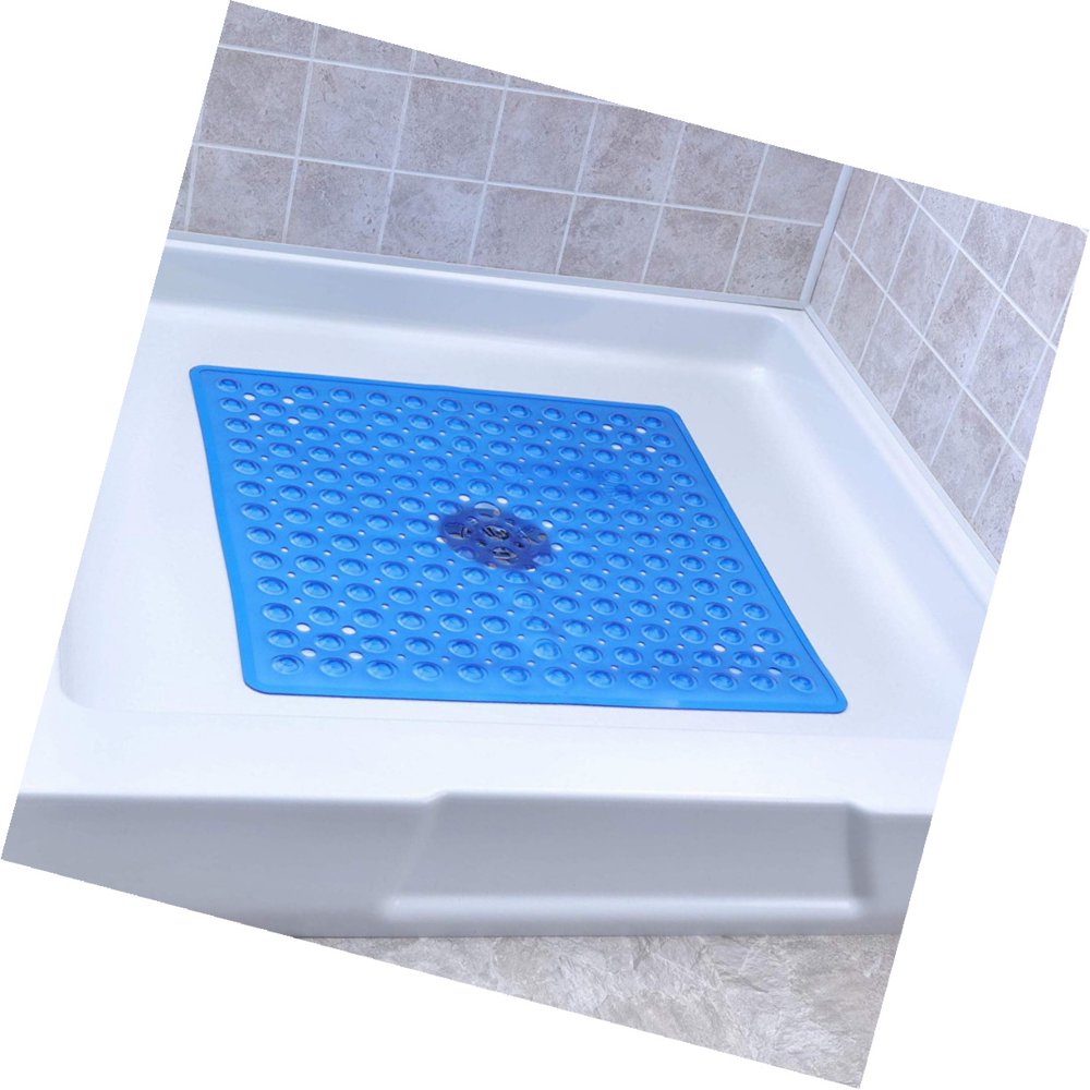 Blue Square Shower Stall Mat, Slip Resistance, Prevent Slipping