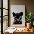thumbnail image 6 of baby panther - Photography Black and White Animal Wildlife Portrait Cat Minimalist Oak Framed Wall Art Print 16 x 24 inches, 6 of 59