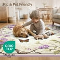 thumbnail image 4 of ODIKA 2'x3' Washable Throw Rug Bathtub Shower Vintage Butterfly Delicate Botanical Border Backing for Hallway, Study Room, Non-Slip Low Profile, Flatwoven, 4 of 7