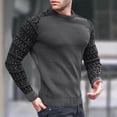 thumbnail image 2 of Mens Fall Sweater Waffle Knit Crewneck Pullover Lightweight Long Sleeve Dress Sweater Dark Gray XXXL, 2 of 5