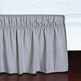 thumbnail image 4 of Wrap Around Bed Skirt Three Fabric Sides Elastic Dust Ruffled 24 Inch Tailored Drop,Easy to Install Fade Resistant-Grey, Queen/King, 4 of 5
