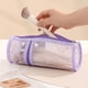thumbnail image 5 of Bolsa de malla para guardar brochas de maquillaje | Organizador redondo de cosméticos de gran capacidad | Neceser de viaje para brochas y herramientas | Negro, amarillo y morado, 5 of 6