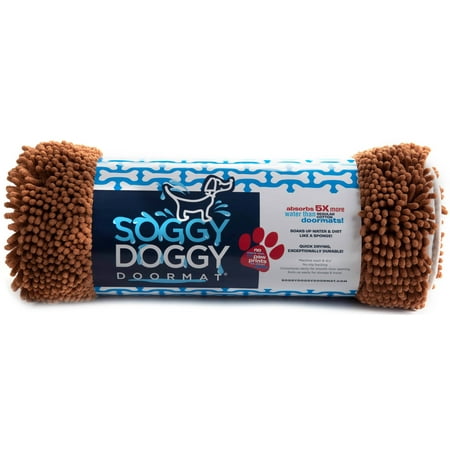 Beige Chenille - Soggy Doggy 26-Inch by 36-Inch Microfiber Chenille Doormat for Wet Dog Paws Beige Large