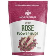 Nature Restore Dried Whole Rose Buds, Petals, 6 Ounces, Aromatic, Floral, High in Antioxidants