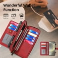 thumbnail image 5 of ShieldFlex Wallet Case Compatible with Samsung Galaxy S25 5G, 13-Card Holder Soft PU Leather Crossbody Wallet Zipper Pocket Magnetic Detachable Phone Cover Fit for Galaxy S25,Red (3 IN 1), 5 of 8