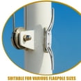 2 Pcs Flagpole Clip Hook Flag Pole Mounting Base Flagpole Cleat