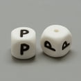 thumbnail image 2 of Food Grade Eco-Friendly Silicone Beads Letter style Cube Letter.P 12x12x12mm Hole: 2mm, 2 of 2