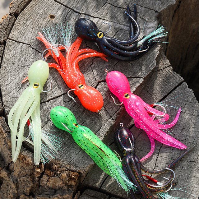 5 uds 11cm 22g pulpo señuelos de pesca suaves anzuelos cebo Artificial (mixto) Ndcxsfigh Nuevos Originales