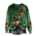 thumbnail image 2 of Craaazy Women's Christmas Printed Long Sleeve Top Warm Crewneck Christmas Sweaters Gifts, 2 of 5