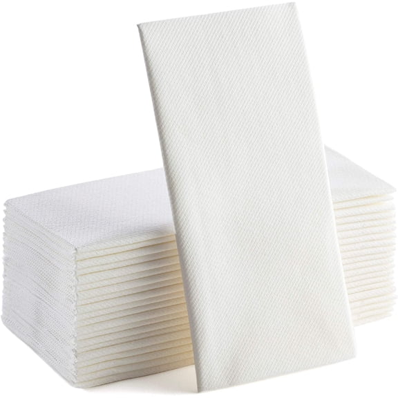 Napkins | Linen Feel Guest Disposable Cloth Like Paper Dinner Napkins | Hand Towels | Soft, Absorbent, Paper Hand Napkins for Kitchen, Bathroom, Parties, Weddings, Dinners Or Events