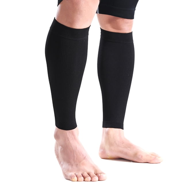 Graflsoa S06 Compression Calf Sleeves - Moisture-Wicking, Breathable, Graduated Support for Enhanced Performance - Black, Size L (Pair)