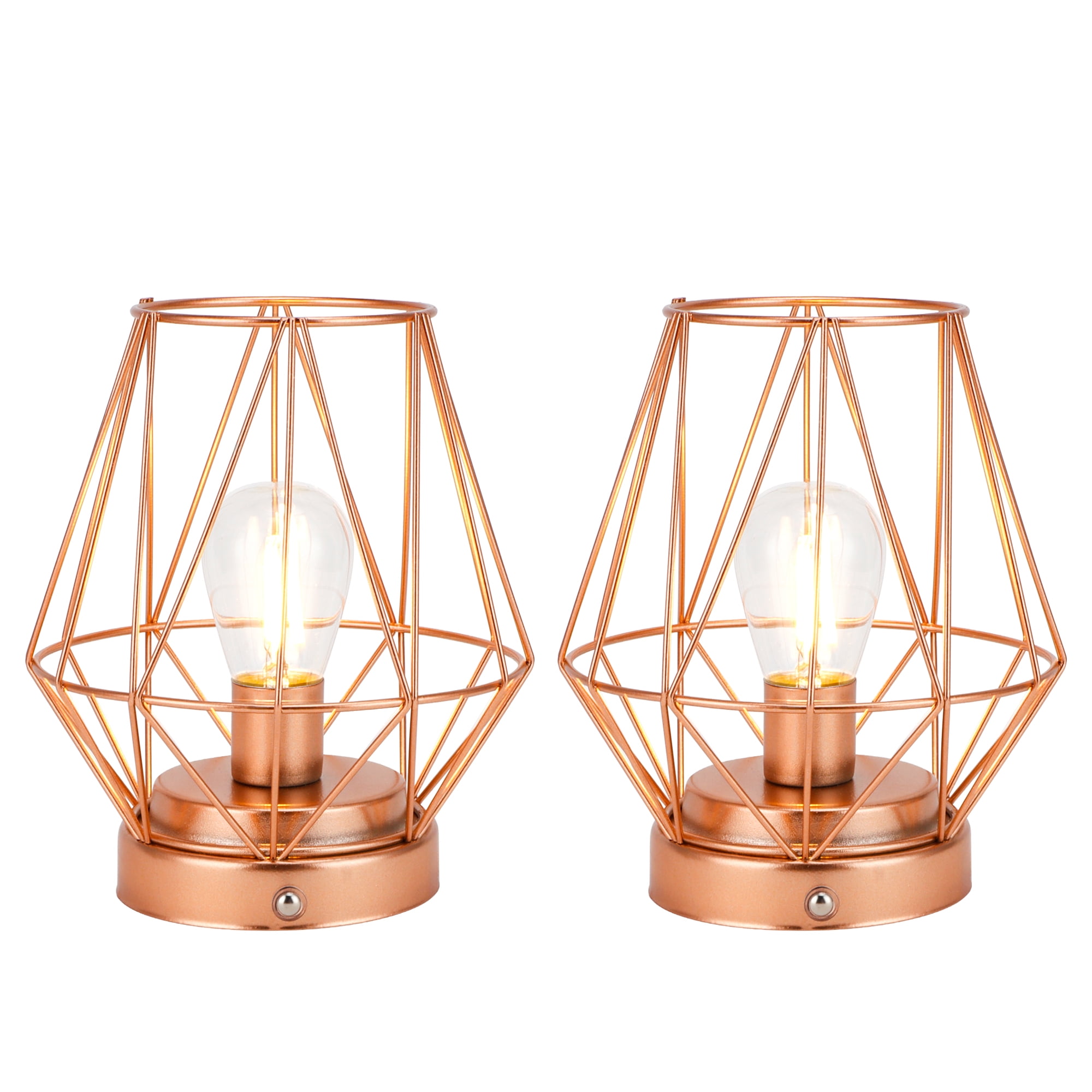 LED Cordless Table Lamps Set of 2 Rechargeable Battery Operated Desk Lamp 7 "H Touch Dimmable Wireless Lamp for Indoor Outdoor Bedrooms Office Wedding Parties Patio