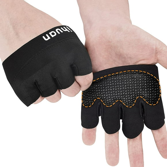 ihuan New Weight Lifting Gym Workout Gloves Men & Women, Partial Glove Just for The Calluses Spots, Great for Weightlifting, Exercise, Training, Fitness (Black, XL)