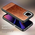 thumbnail image 4 of Nagebee Case for iPhone 11 Case, with Tempered Glass Screen Protector, Premium Cowhide Leather Hybrid Defender Protective Shockproof Rugged Phone Cover, 4 of 5