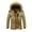 Beige, variant on Men's Long Winter Hooded Jacket Warm Windproof Puffy Coat Padded Thicken Parka Jackets Khaki 10(XL)