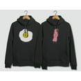 thumbnail image 5 of Bacon & Eggs Valentine's Day Gift for Him & Her Funny Matching Couples Hoodies Bacon Black XX-Large / Eggs Black XX-Large, 5 of 5
