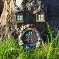 thumbnail image 4 of Pink Puerta de casa de hadas para decoración de ventanas, juego de 3 figuras en miniatura de resina para el hogar, jardín, accesorios de decoración al aire libre que brillan en la, 4 of 5