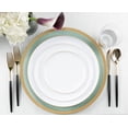 thumbnail image 4 of (80 PACK) EcoQuality 6.3" inch Round White Plastic Plates with Gold Rim Design - Disposable China Like Party Plates, Heavy Duty Dessert Plates, Dinner Plate, Salad, Wedding, Serveware, 4 of 5