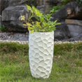 thumbnail image 1 of Luxen Home White MgO 22.4in. H White Geometric Pattern Round Tall Planter, 1 of 1