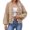 Khaki, variant on Women's V Neck Toggle Button Knit Cardigan Long Sleeve Loose Fit Open Front Layering Outerwear Casual Fall Winter Cropped Sweater Coat Pink