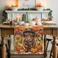 thumbnail image 2 of Fall Table Runner Thanksgiving Cow Pumpkin Table Runners Sunflower Maple Leaves Orange Plaid Cotton Linen Dresser Scarf Kitchen Dining Table Decor for Fall Holiday Party Decor 13x72 Inch, 2 of 9