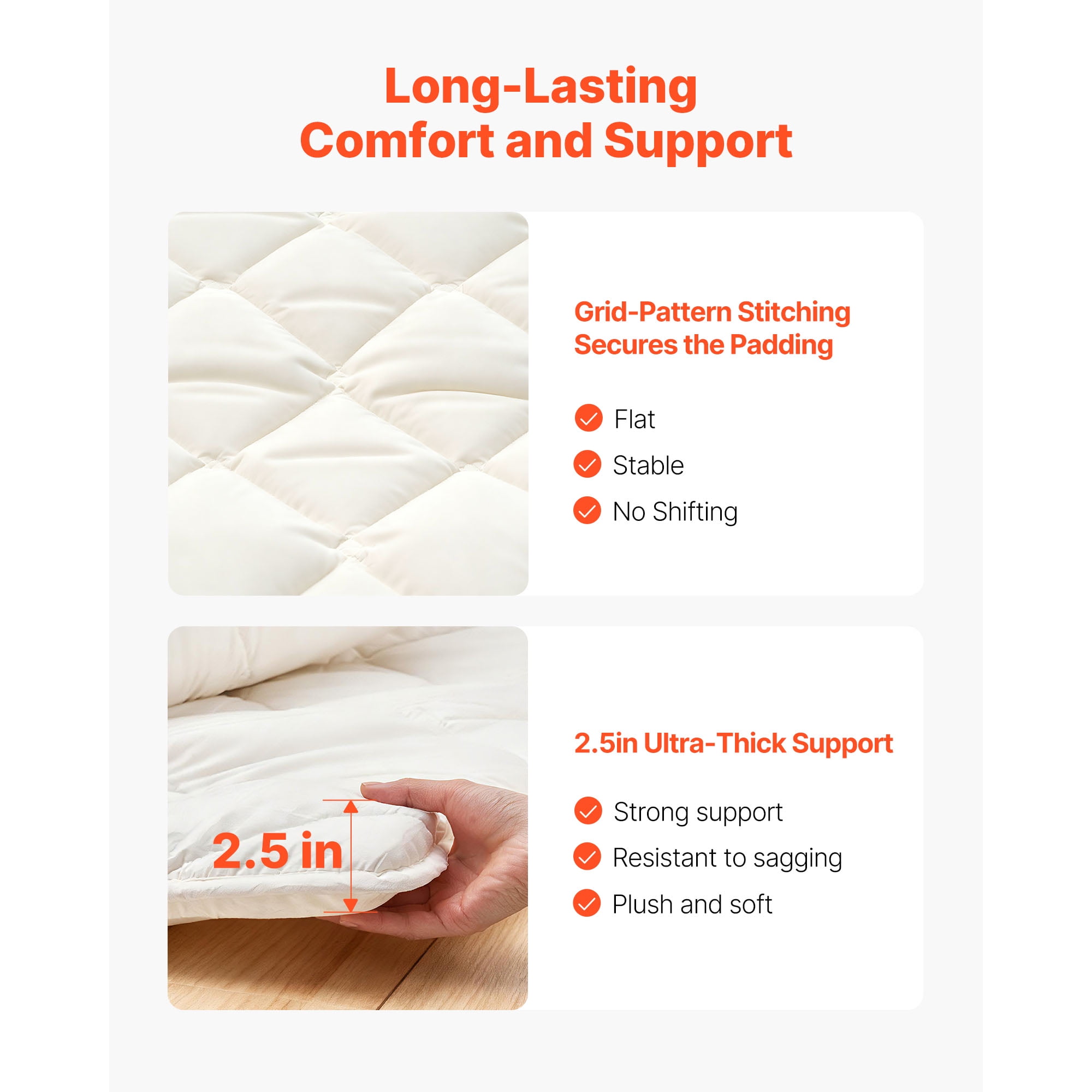 KFFKFF Japanese Tatami Mat, Twin Size Foldable Floor Mattress, Futon Mattress with Storage Bag & Fastener, 9-Layer Design for Sleeping, Dormitory, Meditation, Yoga, 80 x 39 x 2.5 in, White