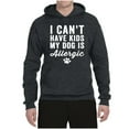 thumbnail image 2 of Wild Bobby, I Can't Have Kids My Dog is Allergic Funny, Dog Lover, Unisex Graphic Hoodie Sweatshirt, Heather Black, Large, 2 of 4