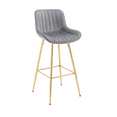 thumbnail image 2 of 30 Inch Velvet Dining Chairs, Modern Dining Chair with Golden Metal Legs, Simple Bar Stool Upholstered Dining Chairs, Counter Height Low Back(Grey,Set of 8), 2 of 8