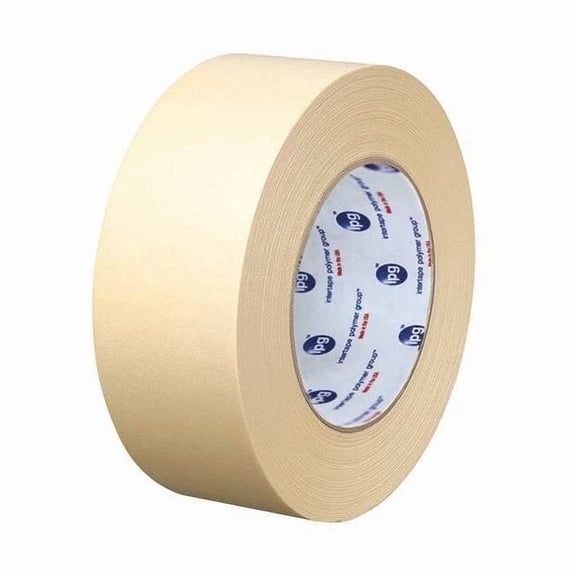 Masking Tape, 12 mm W x 54 4/5 m L, 5 mil Thick, Tan, Rubber Adhesive, 72 PK