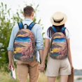 thumbnail image 4 of Yiaed Cherry Blossoms Print Print Laptop Backpack Travel Canvas Backpack Vintage Aesthetic Backpack for School Knapsack Backpack Backpack for School-Medium, 4 of 5