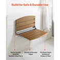thumbnail image 3 of KFFKFF Foldable Shower Seat Wall Mounted, 17.7" Folding Shower Bench with Supportive Backrest, Fold-Down Bathroom Corridor Seat with Stainless Steel Frame, 400LBS Loading, 3 of 9