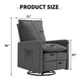 thumbnail image 4 of Techmilly Recliner Chair,Nursery Glider for Living Room, 360° Swivel Motion, Upholstered Swivel Rocking Glider, Linen Dark Gray, 4 of 8