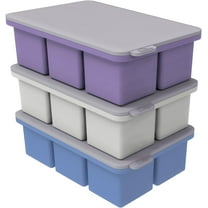 Large Square Ice Cube Tray with lid, Big Block 2 Inch, Giant Cocktail Silicone Ice Maker, Scotch Whiskey Easy Release Reusable Ice Cubes for Soup Freezer Wine Juice