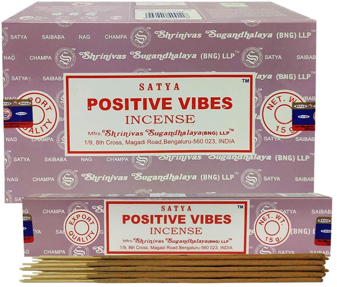 Premium Fragrance Incense Stick Box 12 Pack Satya Incense Positive Vibes 