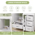 thumbnail image 4 of 36Inch Bathroom Vanity with Single Sink, Modern Storage Cabinet with 4 Drawers and 2 Doors, Anti-Spill Hole, Freestanding Cabinet for Home, White, 4 of 7
