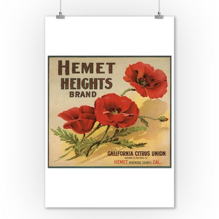 International Imports Citrus Heights Hemet Heights Brand - Hemet, California - Citrus Crate Label (9x12 Art Print, Wall Decor Travel Poster) ()