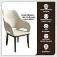 thumbnail image 6 of LeisureMod Dining Chair Upholstered in Leather with Rubberwood Base and Legs Padded Seat and Back for Modern Home, Kitchen, Cafes, Office Vivara Collection, 6 of 12